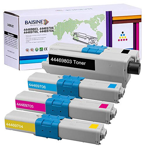 BAISINE 4er-Pack Toner Kompatible Oki MC362 für Oki MC362 MC362dn C531dn C511dn MC562 MC352 C310 C312dn C330 C331dn MC351 MC361 C510dn C530 MC561, 44469803 44469706 44469705 44469704 (BCMY)