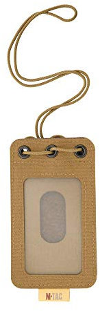 M-Tac Taktischer Ausweis- und Patch-Halter zum Aufhängen mit Klettverschluss-Oberfläche und Kordelzug (Coyote)
