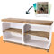 Obstkisten Online Sideboard aus Holz, braune Regalbretter, auf Rollen mit 4 Fächern - NEU - 100x30x50 cm - idealer TV Schrank/Bank (White)