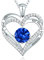 CDE Kette Damen 925 Sterling Silber Rosegold Geschenk für Sie Valentinstag Forever Love Herz Geburtsstein Anhänger Halskette für Frauen Schmuck Geburtstags Freundin Weihnachten Muttertags