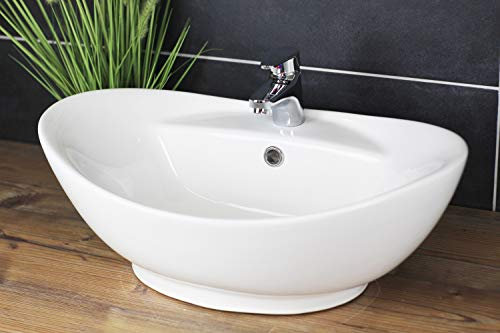 Aufsatzwaschbecken 60x40 Oval Waschbecken Weiß Waschschale
