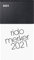 rido/idé 7035013901 Tischkalender Merker, 1 Seite = 1 Tag, 108 x 201 mm, Kunststoff-Einband schwarz, Kalendarium 2021