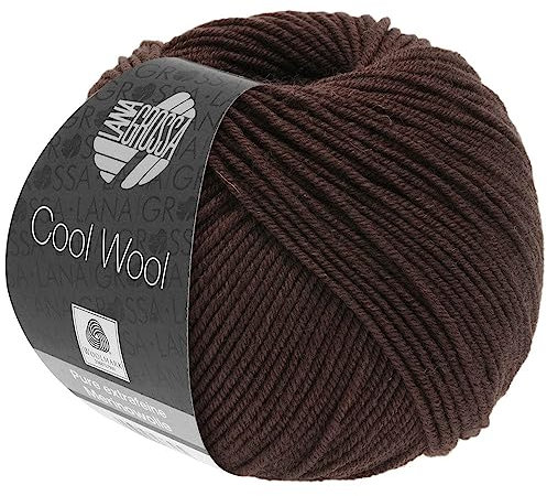 LANA GROSSA Cool Wool Uni | Extrafeine Merinowolle waschmaschinenfest und filzfrei | Handstrickgarn aus 100% Schurwolle (Merino extrafein) | 50g Wolle zum Stricken & Häkeln | 160m Garn FB 2074