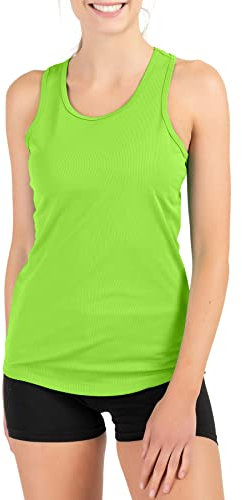 Mivaro Damen Sport Tank Top Basic Sport-Shirt für Fitness schnell trocknend, Größe:XL, Farbe:Grün