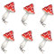 Ecosides set of 6 Christmas Ornaments Gift - Red Glass Mushroom with Alligator Clips, for Xmas Party Merry Christmas Tree Decoration