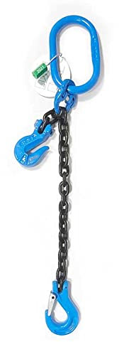 ELLERchain G100 1-strang Anschlagkette 10mm / 1m - Ultra-starke Kette mit Aufhängering, Verbindungsglied, Gabelkopfhaken und Verkürzungshaken - Güteklasse 10, nach EN 812-2