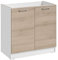 Cuisineandcie - MUEBLE FREGADERO ECO Roble Natural 2 Puertas L 80cm - Mueble Fregadero, Mueble Fregadero, Almacenaje fregadero bajo encimera