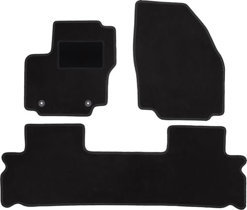 Wielganizator Automatte – Passend für Ford S-MAX MK1 Minivan 2006-2012 – Velours – Autozubehör - Praktische Fußmatte Auto – 3-teilig - schwarz