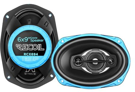 RECOIL RCX694 Echo Series 4-Way 6X9-Inch(15 x 23 cm) Car Audio Coaxial Speaker System with Grilles, Sold in Pairs