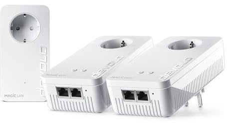 devolo Magic 2 WiFi 6 Multiroom Kit, WLAN Powerline Adapter, bis zu 2.400 Mbit/s, Mesh WLAN Steckdose, 2x Gigabit LAN, Access Point, dLAN 2.0, weiß