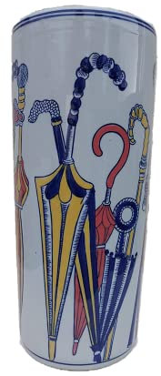 Classic Umbrella Stand Ceramic 18 Round Victorian Design Walking Stick Holder