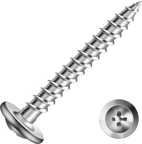 #8 x 1-1/4 Wood Screw 500Pcs 410 Stainless Steel Standard Thread Truss Head Fast Self Tapping by SG TZH