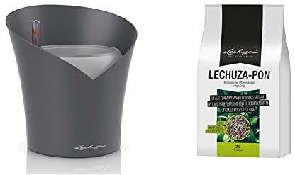 Lechuza ORCHIDEA Orchideenpflanzgefäß & PON 3L Pflanzsubstrat, Neutral