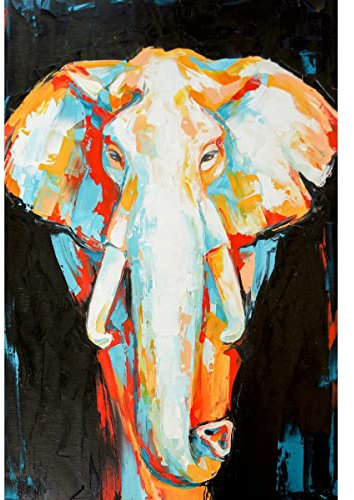 Ceanothe Tableau sur Verre éléphant coloré 30x45 cm - Impression sur Verre - Image HD imprimée sur Verre - Tableau Mural décoratif en Verre - Finition Brillante - Fabriqué en France