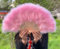 LUMoony Ventaglio Pieghevole a Mano Con Piume, Retrò da Donna per Matrimoni, Halloween, Feste, Bomboniere, Costumi, Accessori