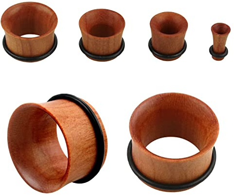 3-20 mm Ohr Piercing Flesh Tunnel Holz Sawo Braun Plug Wood Nature 5 mm