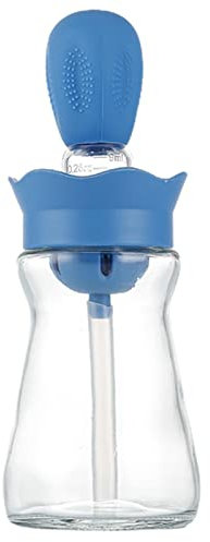200 ml 2-in-1 Glas-Ölflasche mit Silikonbürste, klare Skala, quantitative Kontrolle, weiche Borsten, kreatives Kaktus-Olivenöl