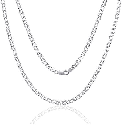 SILBERTALE 925 Sterling Silber Panzerkette Echt Silberkette für Herren Damen 2/3/4mm Breit Dünn Superflache Ohne Anhänger Halskette