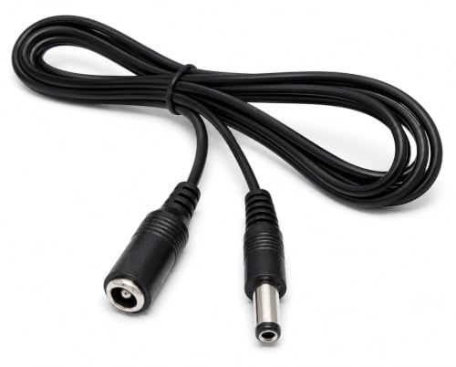 Male to Female Power DC Connector Extension Cable Lead, 1m 2.5mm x 5.5mm | CCTV Cameras, LED Lights, 3.3ft