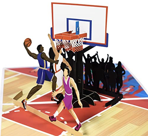Magic Ants Vatertag karte, Pop Up Karte zum Vatertag, 3D Grußkarten für Papa Vater Stiefvater Onkel Opa (Basketball)