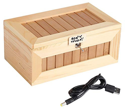 WBTY Vollständig Montierte Nutzlose Box, Schaltet Sich Selbst aus Nutzlose Box, Tiger-Spielzeug, Hölzerne Tiger-Spielzeugkiste, USB-Elektronikbox, Niedlicher Tiger, Lustiges