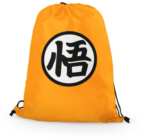 Orange Goku Drawstring Bag - Japanese Anime Kakarot TV Cartoon Manga Gym Football Swimming Dance Back to School Nursery Primary Backpack Gift Present (Orange)
