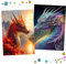 Uirheurd Diamond Painting Drache,Diamond Painting Bilder,5D, Diamond Painting Drachen Für Wohnzimmerdekoration, Geeignet Für die Wanddekoration zu Hause, mit Zubehör, 2 Stück (25 x 35 cm)