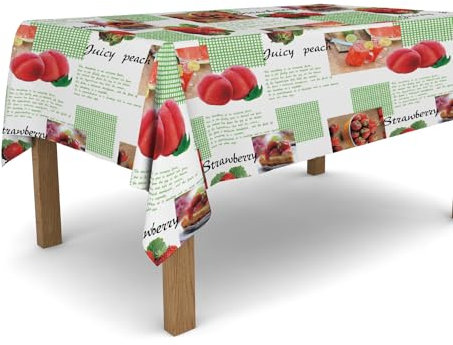 Banzaii Tovaglia in PVC Cerata Antimacchia Resistente a Sole e Intemperie Facile Da Tagliare Nella Misura Che Vuoi - Pesche Verde 140x300 cm