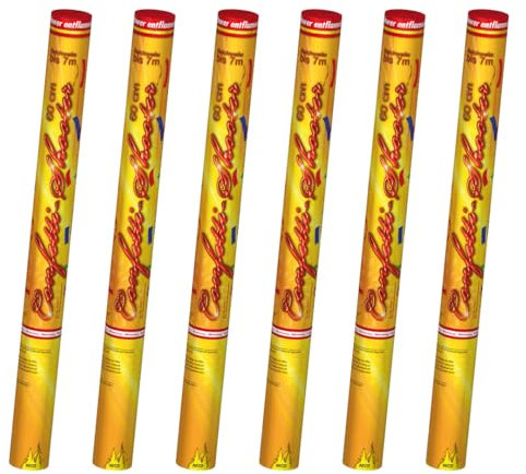 Nico Europe® [6er Sparpack] XL Premium-Konfetti-Shooter Set BUNT metallic I Party-Popper-kanonen 60 cm Feuerwerk für Geburtstag Verlobung Hochzeit Party Silvester Feier