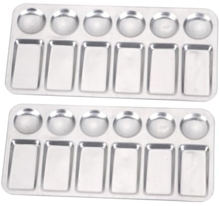STOBOK Stainless Steel Paint Palette Tool with 12 Compartments Mixing Tray for Painting Artists Hobbyists Students Corrosion Resistant Art Supplies
