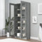 Homgoday Vetrina in vetro, vetrina da soggiorno, credenza, cucina, ufficio, schedario, con 5 ripiani 2 ante in vetro 82,5 x 30,5 x 185,5 cm, grigio Sonoma