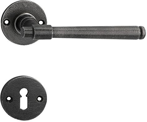 Schörhofer Klam Türbeschlag | Türgriff für Innentür auf Rosette BB | verzinkt alt gebürstet