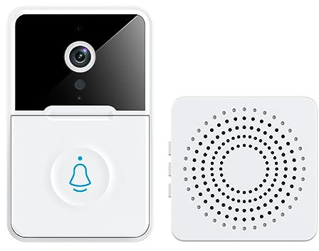 iFutniew Tuya Interphone visuel numérique sans fil WiFi 2,4 G 5 GHz 1080p Caméra de sécurité domestique Blanc