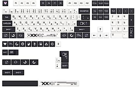 XDA CSgo Tastenkappen, Thermo-Sublimation, für die meisten mechanischen Tastaturen, Englisch/Japanisch/Koreanisch/Russisch, Russisch, Koreanisch, Japanisch, 128 Stück