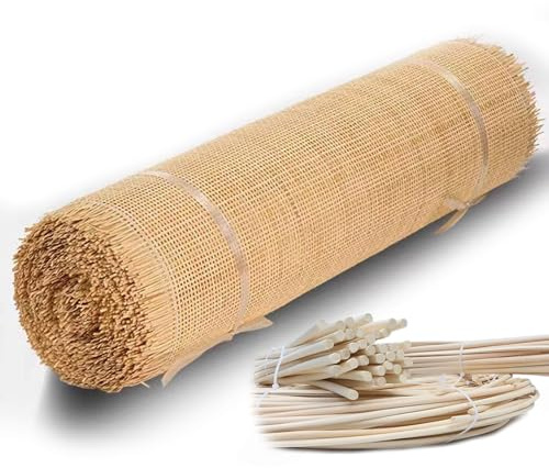 RHUIRKF Natürliches Rattan Rolle für Möbel, 70cm Breites Wiener Geflecht, Rattan Gurtband Rolle, Natur Vorgewebtes Offenes Netz Rolle für Heimdekoration Stuhl Schrank(70x500cm)