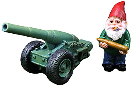 Generisch Gartenzwerg Hält Kanone, Statue Rasen Garten, Tischdekoration, Cartoon Lustige Armee, Handwerk Ornamente Miniatur -Für Den Garten