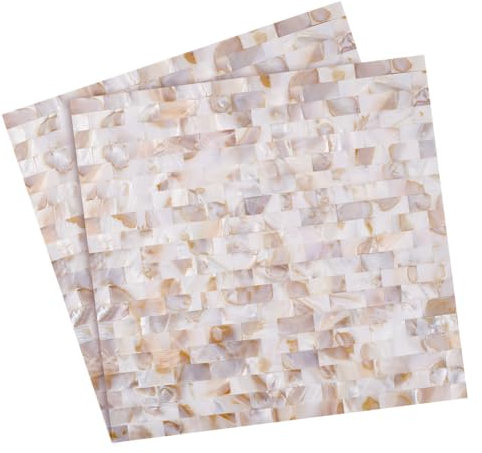 GOMAKERER 2 Pcs Self Adhesive Wall Tiles, 30x30cm Mother of Pearl Mosaic Tiles Peel and Stick Backsplash Shell Tiles for Kitchen Wall Bathroom Bedroom Decor