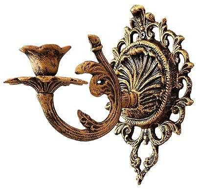Candle wall sconces, living room mantel decor, Cast Iron Set of 2 Wall Mounted Candle Sconces Holders,Shabby Chic Hanging Candle Holder for Wall(Copper)
