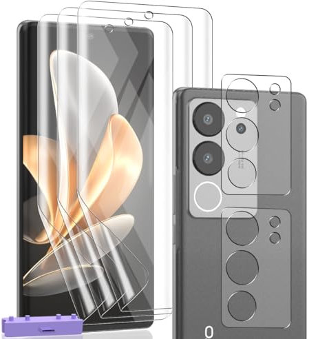 Zerrshoo Schutzfolie für VIVO V29 5G, mit Flexibilität TPU Folie 3 Stück und Panzer Schutz Glas Kameraschutz 2 Stück, HD Klar Folie/Anti-Kratzen Schutzfolie für VIVO V29 5G