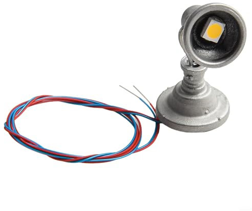 Modelleisenbahnzubehör 5 Stück LED Strahler Flutlicht für HO Scale Layouts mit warmweißem Licht (warmweiß)