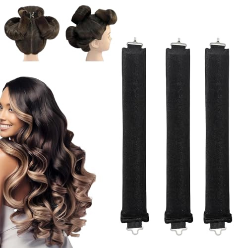 mzvoo Overnight Blowout Rollers 3 Pack,Flex Rods Hair,Wellen Über Nacht,heatless Hair Curler Overnight Curls Blowout Rods Headband,Wellen Und Volumenscrunchie,Hair Rollers Bangs,boucles Sans Chaleur