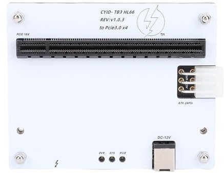 Bewinner Station d'accueil Externe USB 4.0 pour Carte Graphique avec Emplacement PCIe 16X, Câble de 1 M, pour Jeux sur Ordinateur Portable, Compatible SSD/Carte Son, Alimentation 12 V CC