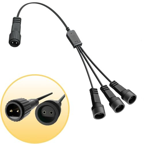 Redefun Lichterkette Verteiler, 2 Pin Splitterverbinder für Weihnachtsbeleuchtung 1 bis 3 Y-förmigen Wasserdichte Splitter Verteiler für Eiszapfen Lichter, Vorhang Lichter, G40 Globe Lichter