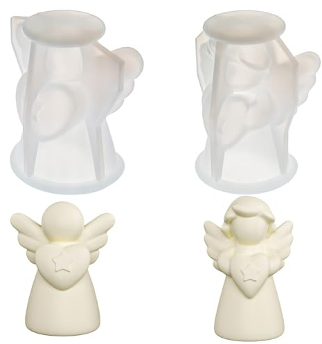 Stampo in silicone a forma di angelo, per versare angeli, in silicone, per candele, saponi, gesso, fai da te