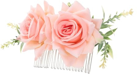 Baluue Flores Artificiales para Novia Pasador Lateral de Metal Accesorio para Cabello Diseño Floral para Eventos Formales y Fiesta para Mujer y Niña Usar