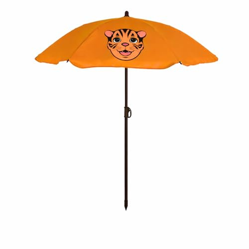 Mojawo Kinder Tiger Sonnenschirm Sonnenschutz Gartenschirm Campingmöbel Ø110xH130 cm Wetterbeständiger Polyester-Sonnenschirm (130g/m²) für angenehmen Schatten.
