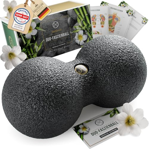 HELDSON Duoball 8cm – Faszienball Doppelball für Rücken & Wirbelsäule | Peanut Massageball mit Aussparung für die Wirbelsäule – Triggerpunkt Anwendung an Nacken, Schulter & Waden sowie zur Wand
