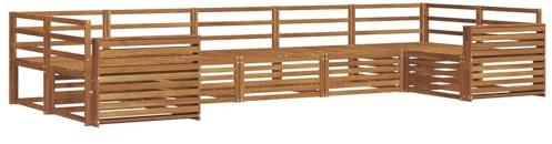 vidaXL Sofagarnituren 7 pcs Natur Massivholz Akazie, Garten, Moderne Sofas, langlebige Möbel, Terrasse, Bequeme Lounge, praktische Sitzgelegenheit