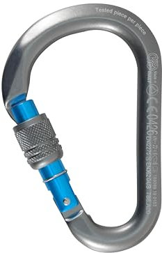 KONG HMS Classic Schraubhülse Aluminium Karabiner, Aluminium Carabiner, Grau/Cyan/Grau, Einheitsgröße