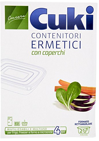 CUKI CONT.MICROONDE RETTANGOLARI - 6 confezioni da 4 pezzi [24 pezzi]